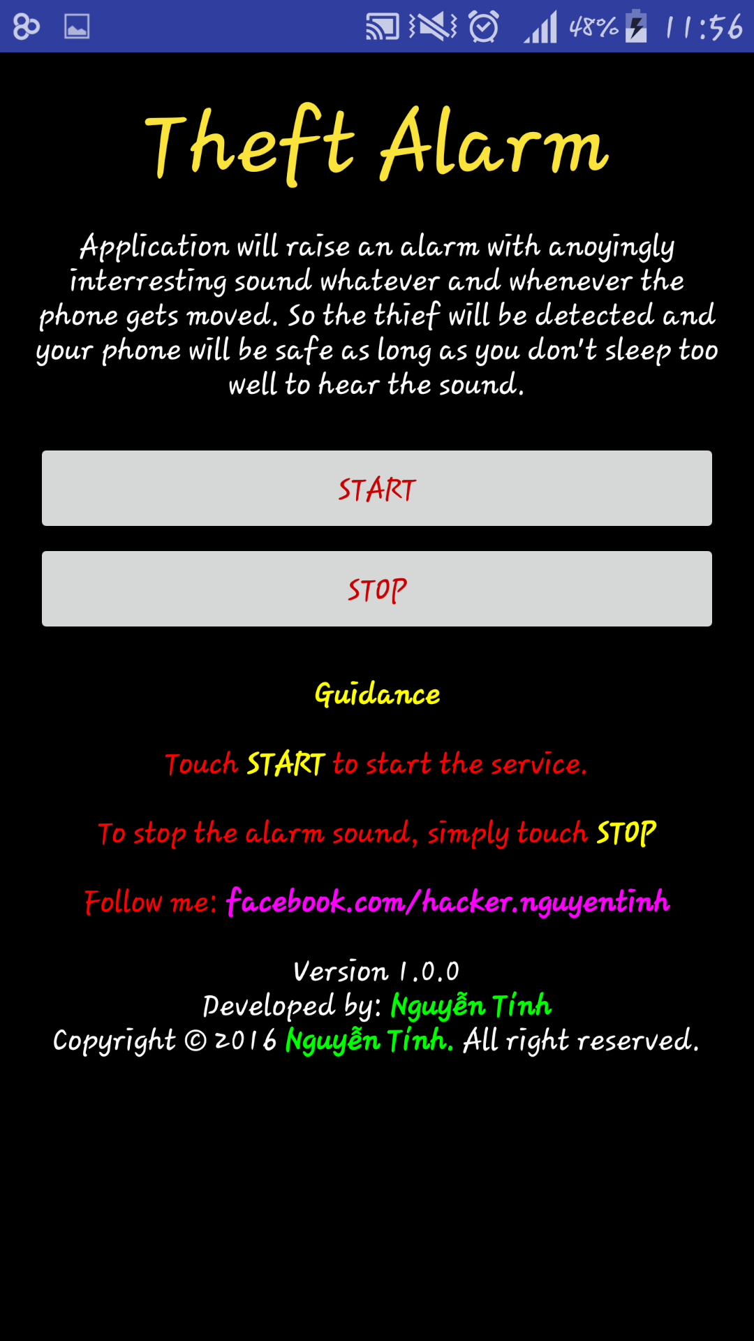 Theft Alarm App on Amazon Appstore