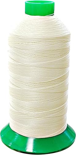 KCHEX - Hilo de tapicería de poliéster natural y blanco UVR T-90 para exteriores/toldos/marinos