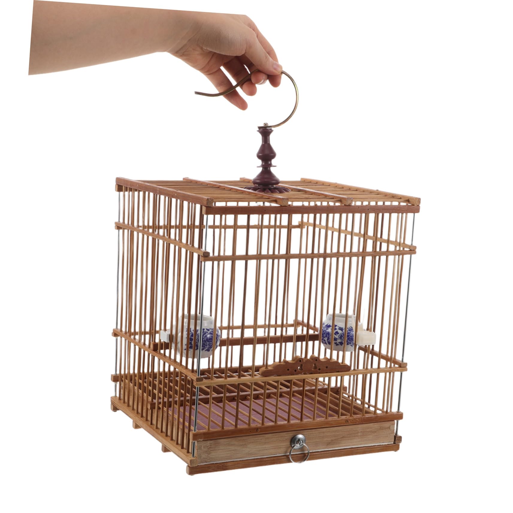 Vogelkäfig Rechteckig Carbonisiertes Stabiler Nistkasten für Wellensittiche Zosterops Kanarienvögel Eleganter Vintage Käfig für Garten Balkon Büro Praktisches Design mit