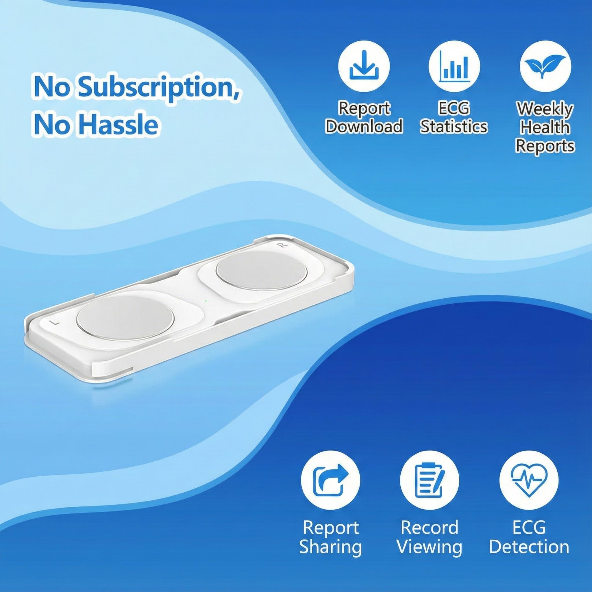 Portable ECG Monitor - Personal Heart Rhythm Tracker, 30-Second Instant Results, Portable Heart Monitor for Home and Travel Use, No Subscription - 5