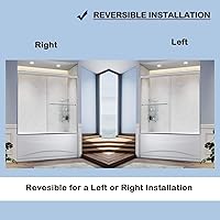 Vista 55 de SUNNY SHOWER B020, puertas de regadera deslizantes sin marco (56 - 60 x 72 pulgadas), cristal de 1/4 pulgada, acabado cromo