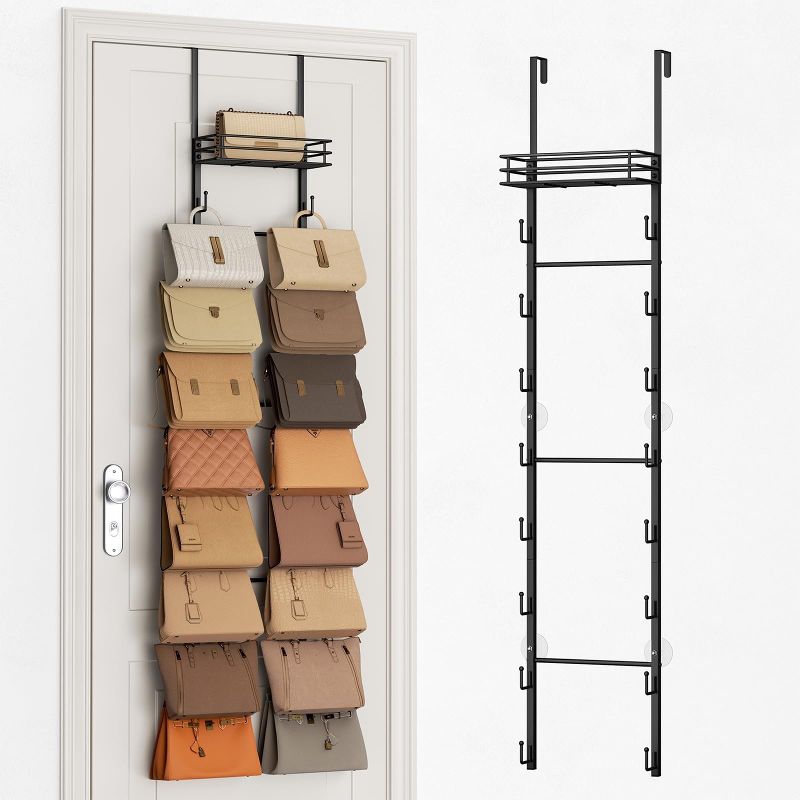 Soporte de metal para colgar en la pared que ahorra espacio, diseñado para dormitorio, armario, entrada, arreglo de entrada