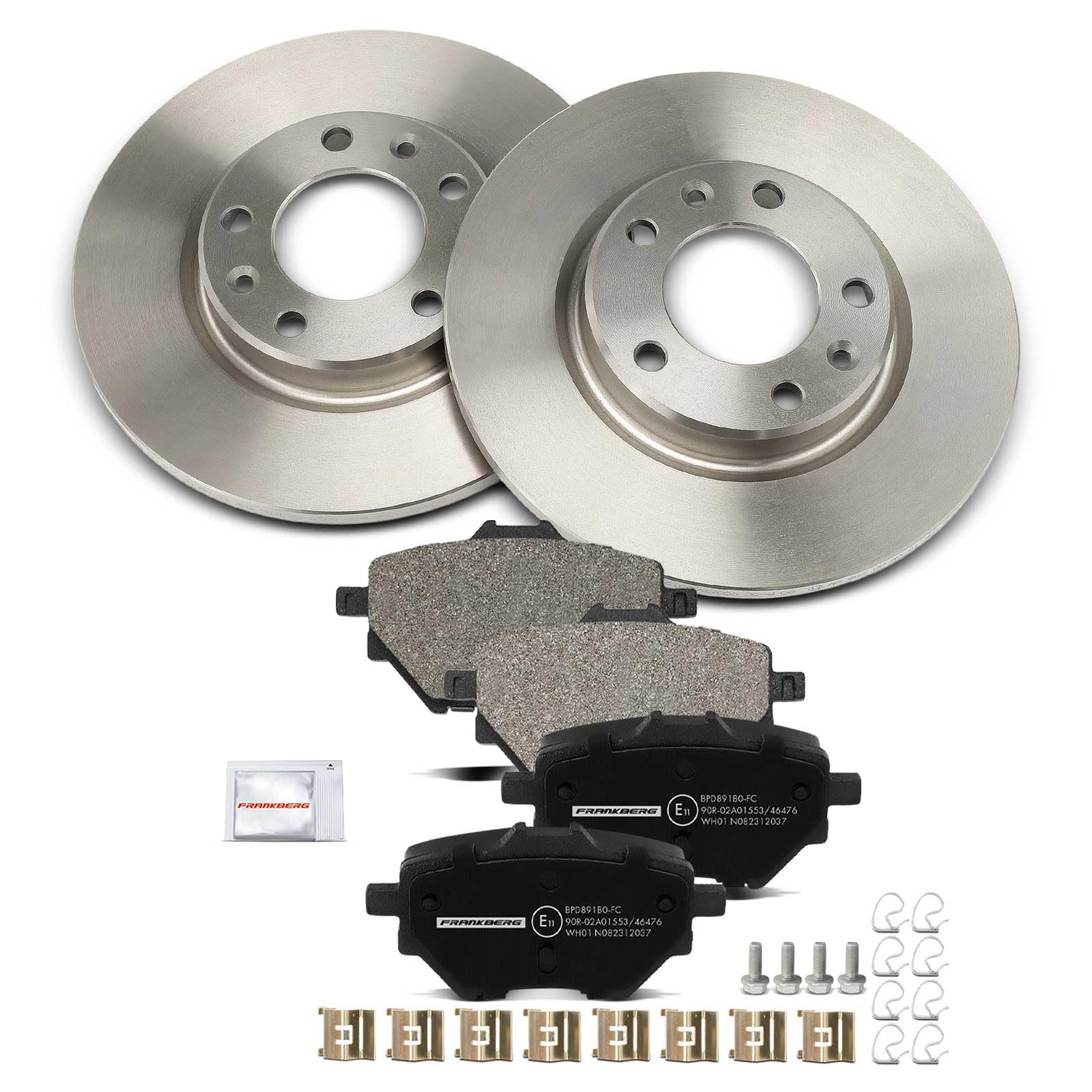 Frankberg Bremsensatz inkl. 2x Bremsscheiben + 4x Bremsbeläge Hinten Kompatibel mit 3008 SUV M4 MC MJ MR 308 SW II L4 LC LJ LR LX Rifter 308 II Replace# 1609000680