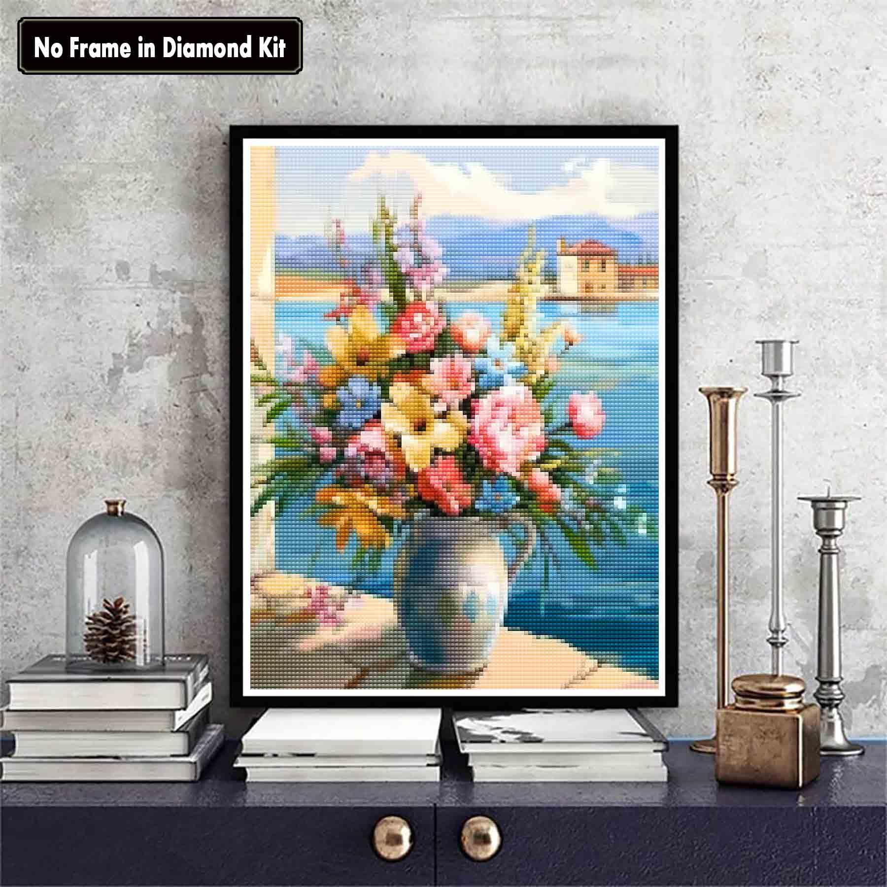 Zariocy 5D Diamond Painting Kit Bouquet di Rose, Dipingere Con Diamante Arte Piante Da Fiore Cristallo Diamante Ricamo Pitture Artigianali Per Casa Ufficio Parete Decorazione 30x40 cm