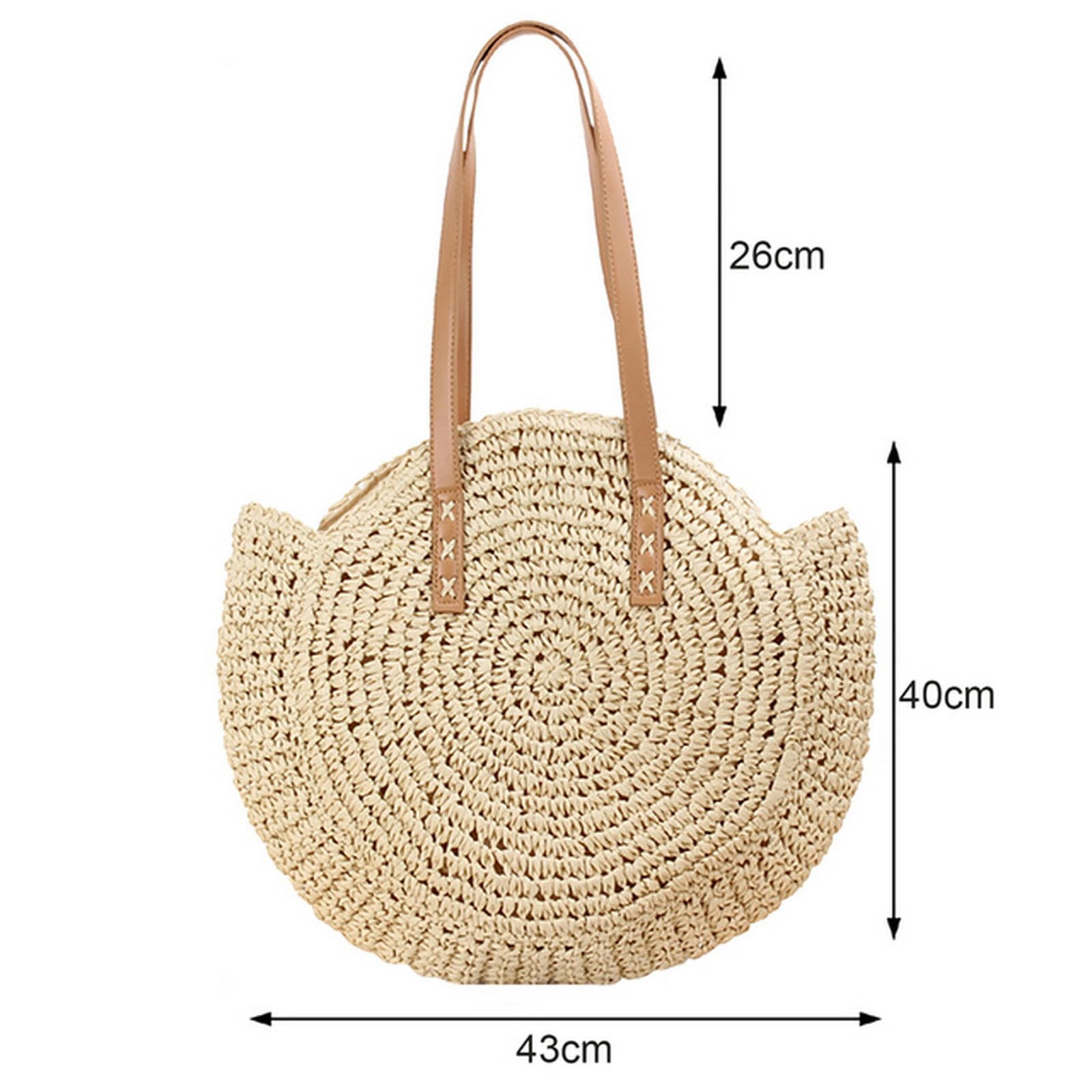 NOGRAX Zaino Scuola Borse Di Paglia Estiva Per Sacchetti Di Spalla Di Cannuccia Da Donna Rattan Manico Intrecciato Sacche Di Spiaggia A Crochet Cavo Raffa Borse Casual