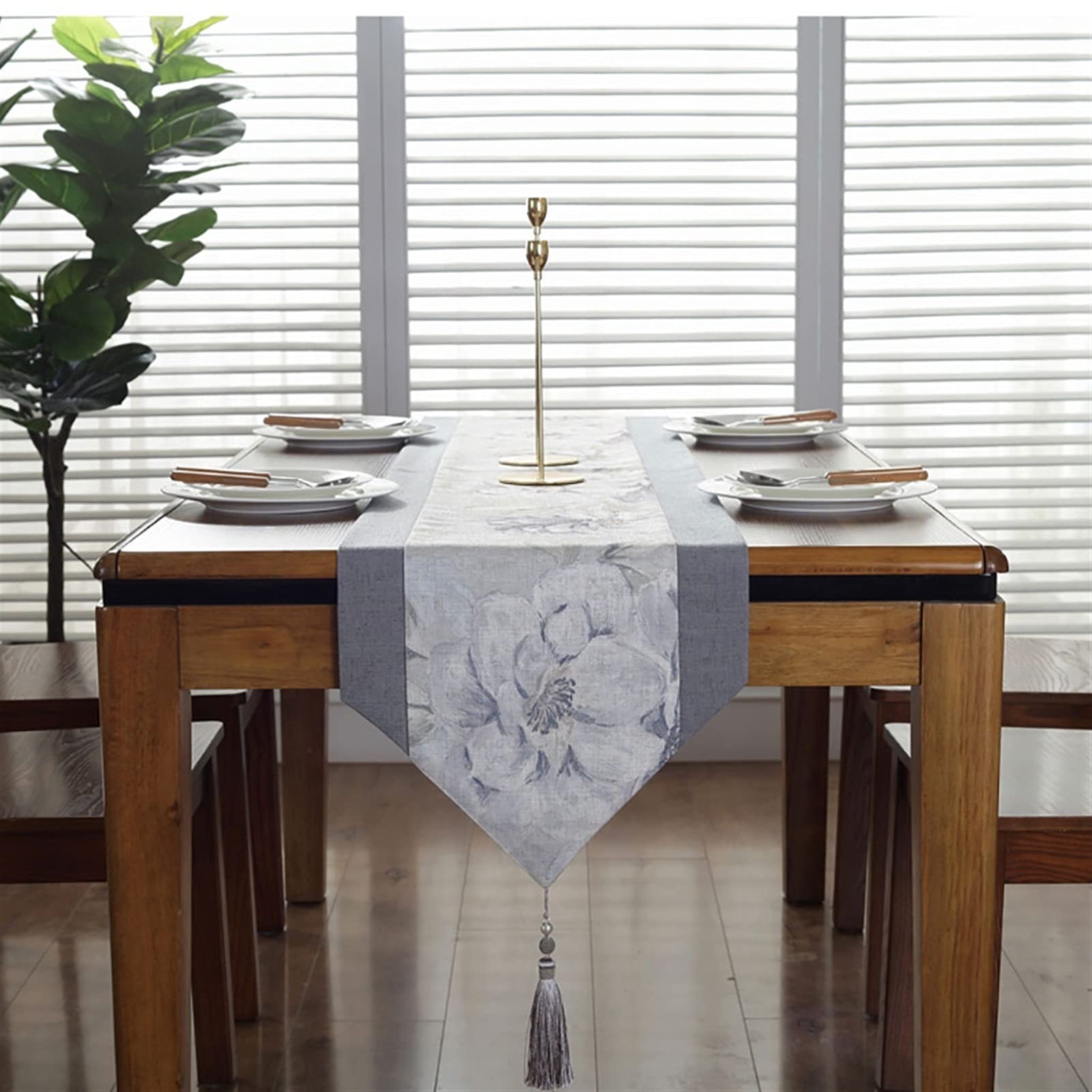 WENLIHandmade Simple Table Runners Kitchen Thickly Linen Cotton 100% Linen Table Runner Cloth, for Kitchen Kitchen Home Tablecover, Bedding Dining Room Party Holiday, 2 Colors Christmas and Ne