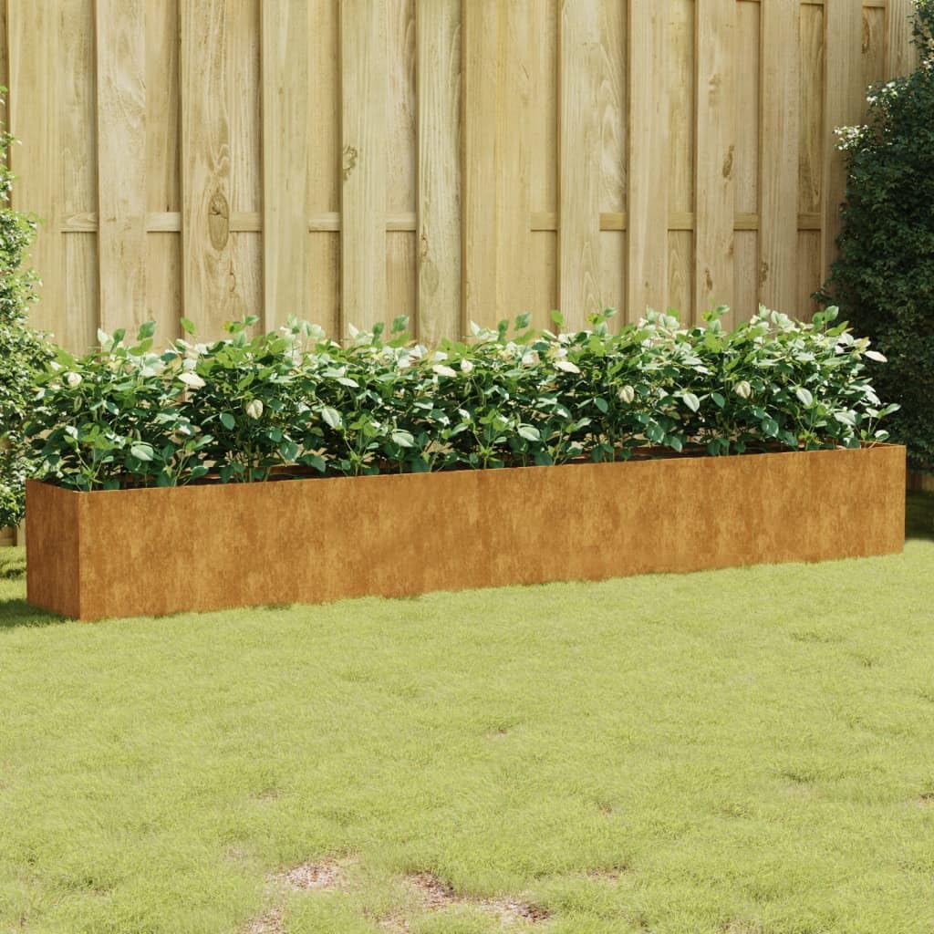 BaraSh Jardinera Acero corten 280x40x40 cm Jardinera Rectangular Mesa De Cultivo