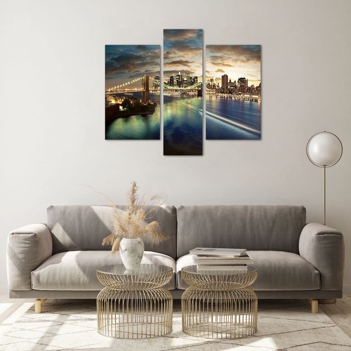 Tableau Décoratif Sur Verre - Impression New York, Format 90x30cm, Cadre Panoramique - 3