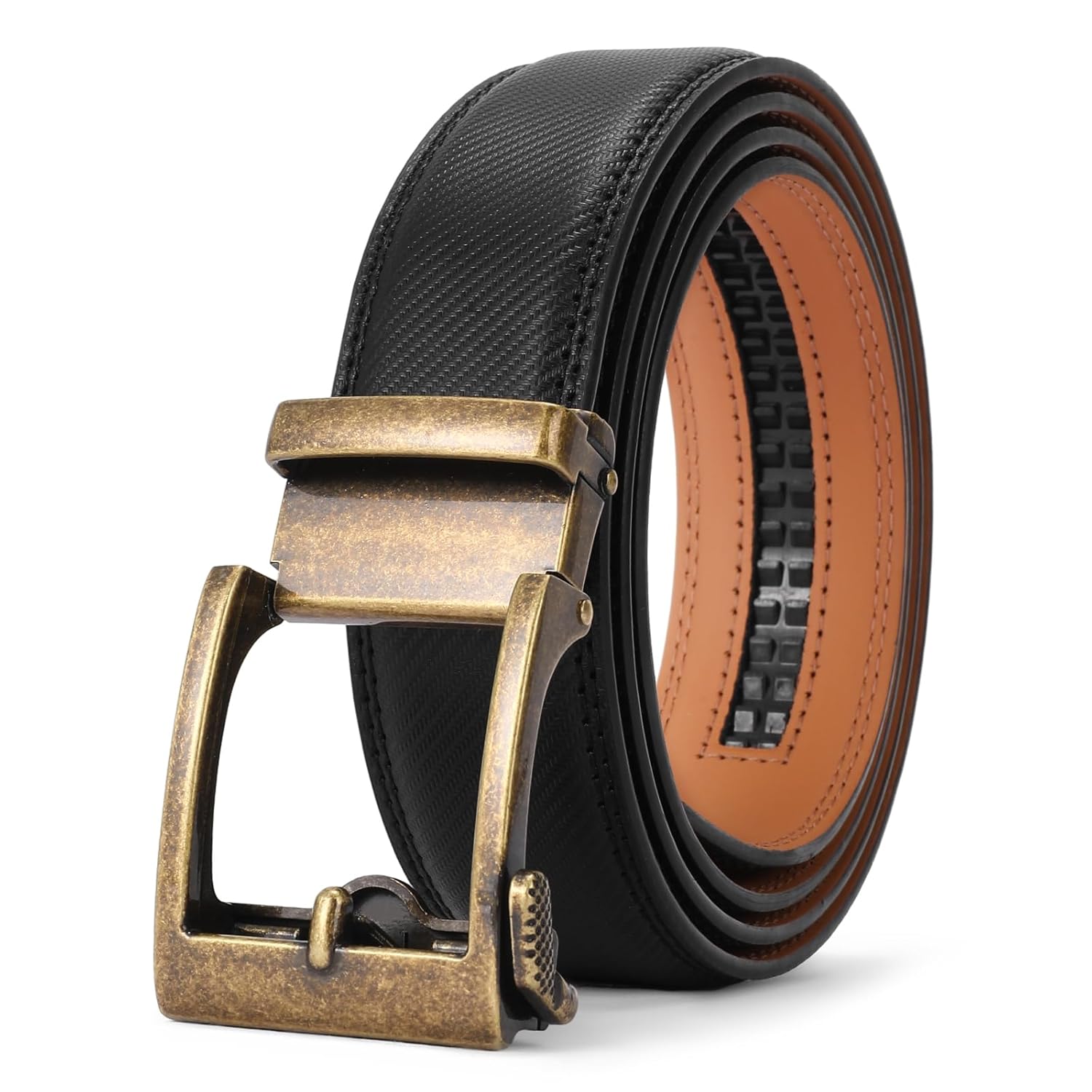 SENDEFN Mens Leather Dress Casual Belt 1 3 8 Automatic Adjustable Click Buckle Belts with Gift Box