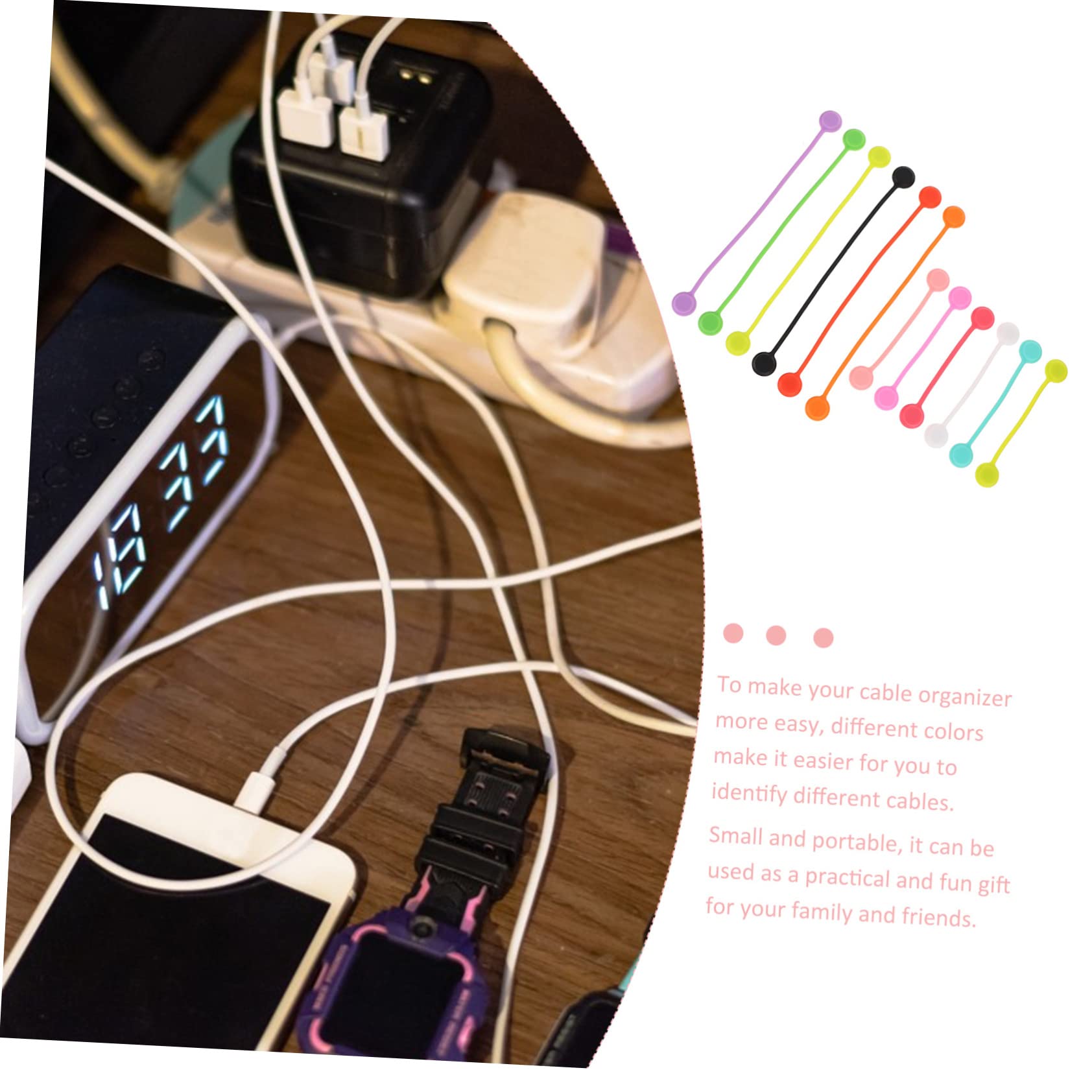 jojofuny 15 zestawów Uchwyt Na Kabel Ładujący Do Telefonu Komórkowego Organizer Na Kable Uchwyt Na Kabel Ładujący Uchwyt Na Kabel Organizer Na Kable Uchwyt Na Kabel 12szt*15 Losowy Kolor