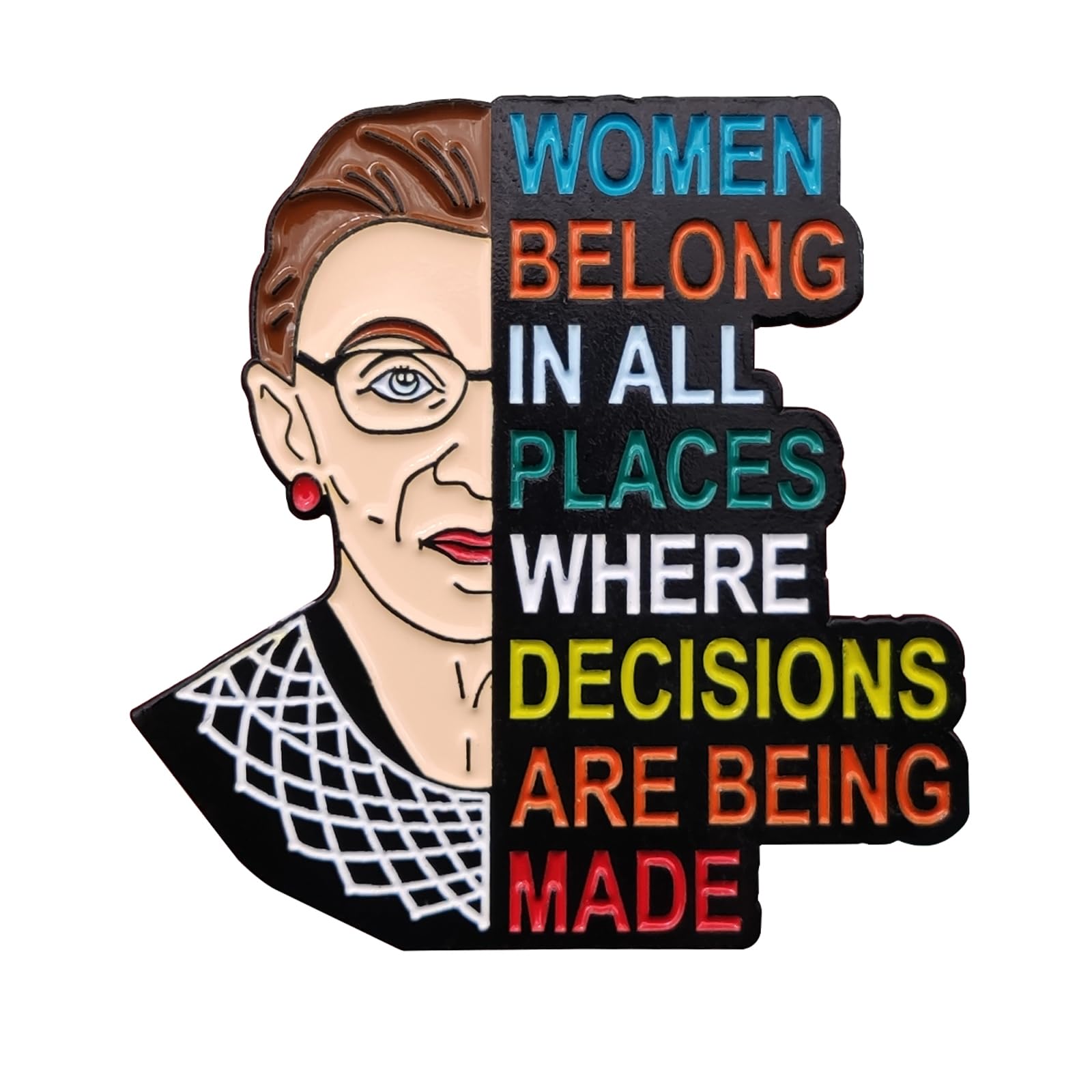 RBG Pin Women Girl Power Feminist Pin Badges Notorious I Dissent Pins Ruth Bader Ginsburg Justice Lapel Pins Brooch for Clothing Bags Backpacks Hats Decoration