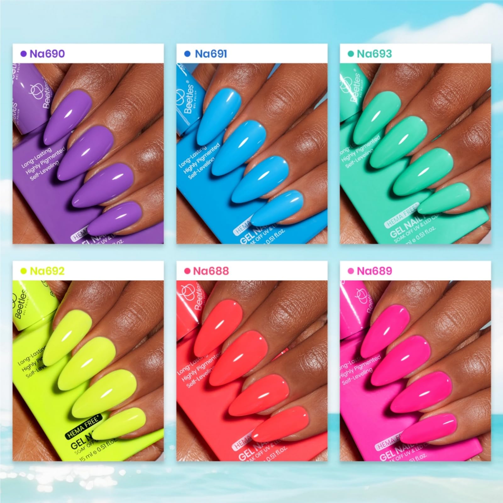 Amazon.com: Beetles Neon Gel Nail Polish Set, Summer Color Gel