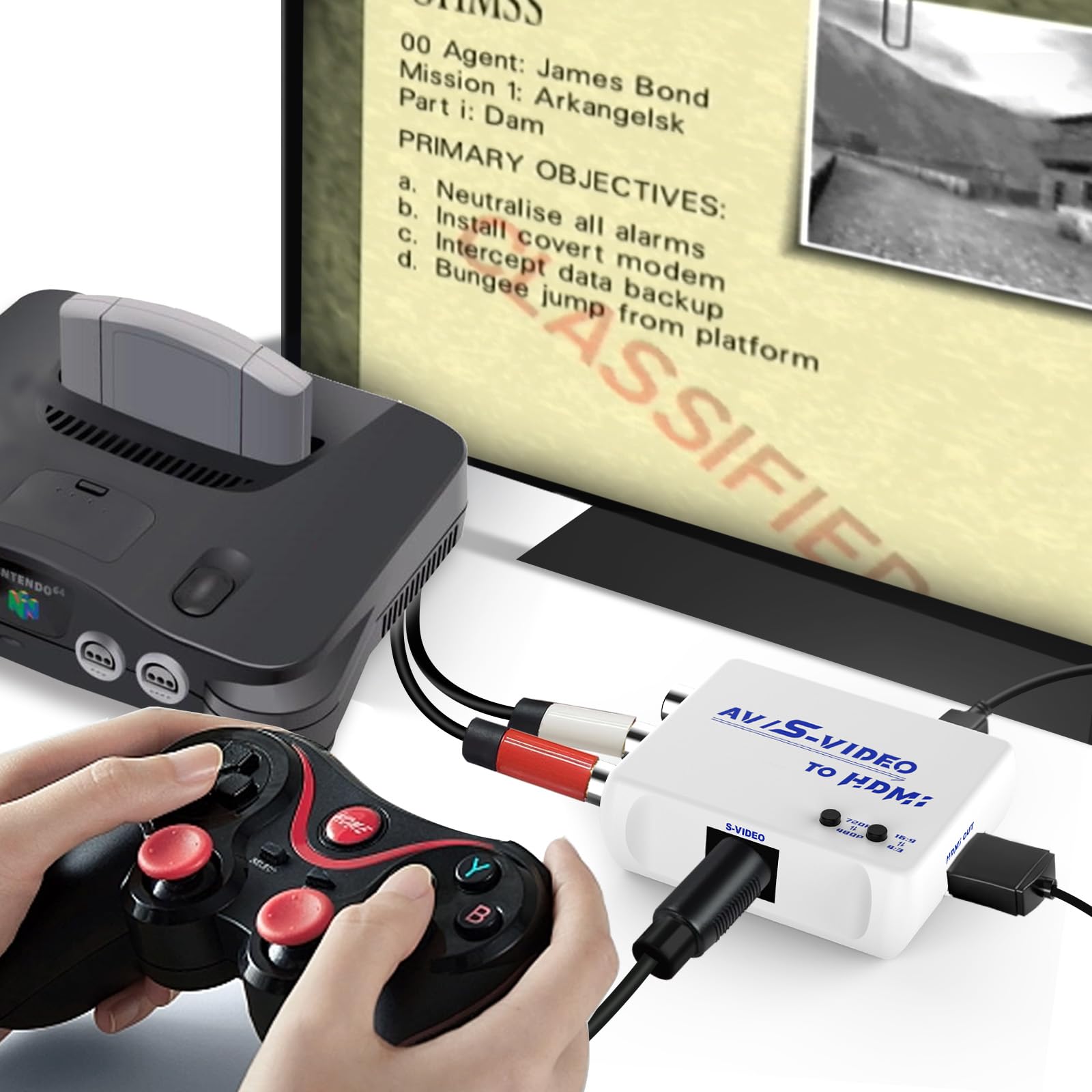 Convertidor AV S-Video a HDMI