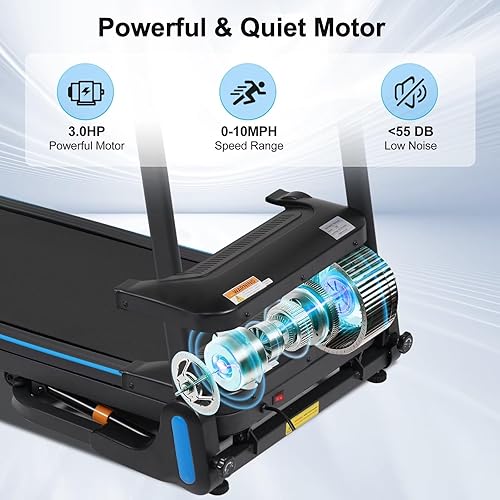 Miniatura 5 de Merax Cintas de correr para el hogar, caminadora plegable eléctrica con inclinación portátil, capacidad de 300 libras para oficina en casa, espacio