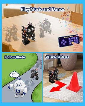ACEBOTT Biped Robot Kit STEM Toys Science Kit for Kids, Bionic Bipedal Robotics Programmable Coding Crafts Set for Arduino ESP32, Birthday Gift for Age 8-12 Boys Girls Teens