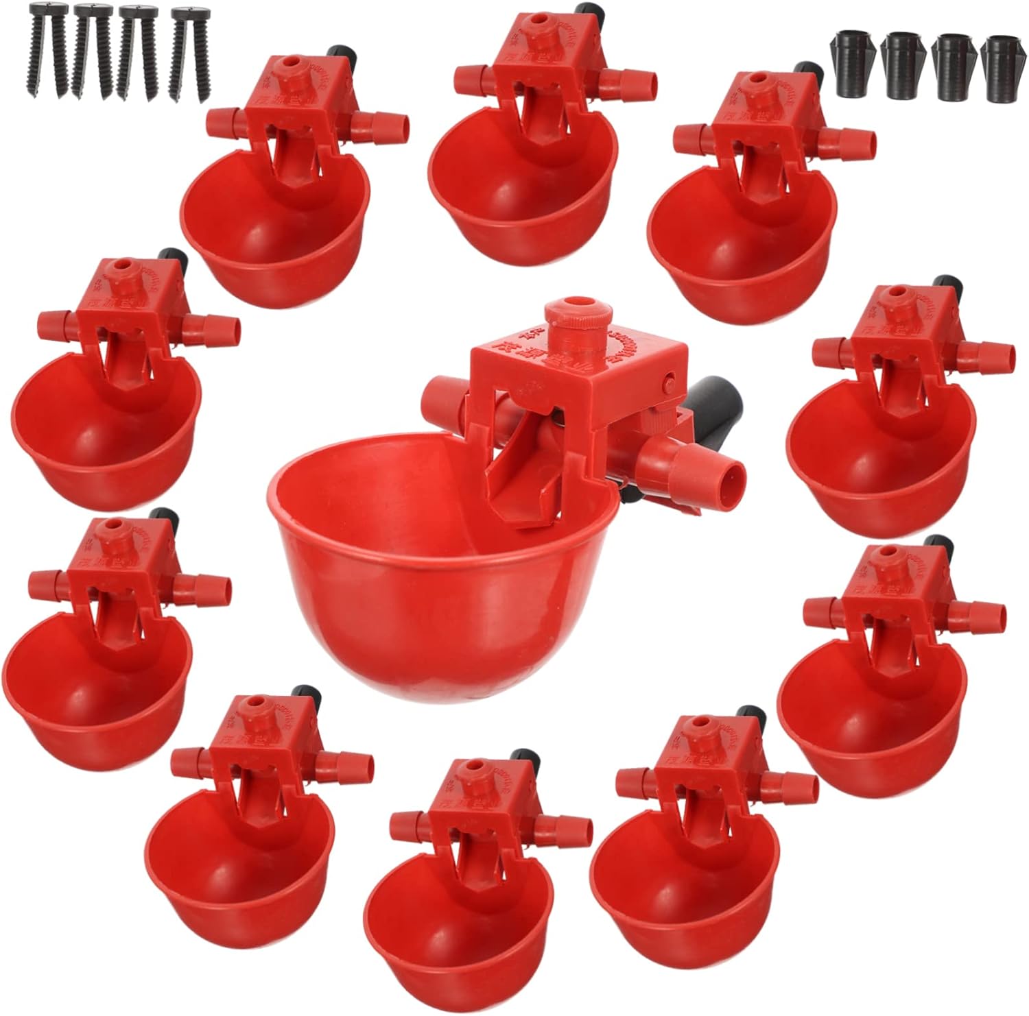 30pcs Adjustable Automatic Drinking Fountain for Poultry Bird Waterer for Chickens Pigeons and Quail Water Cups for Home and Farm Use