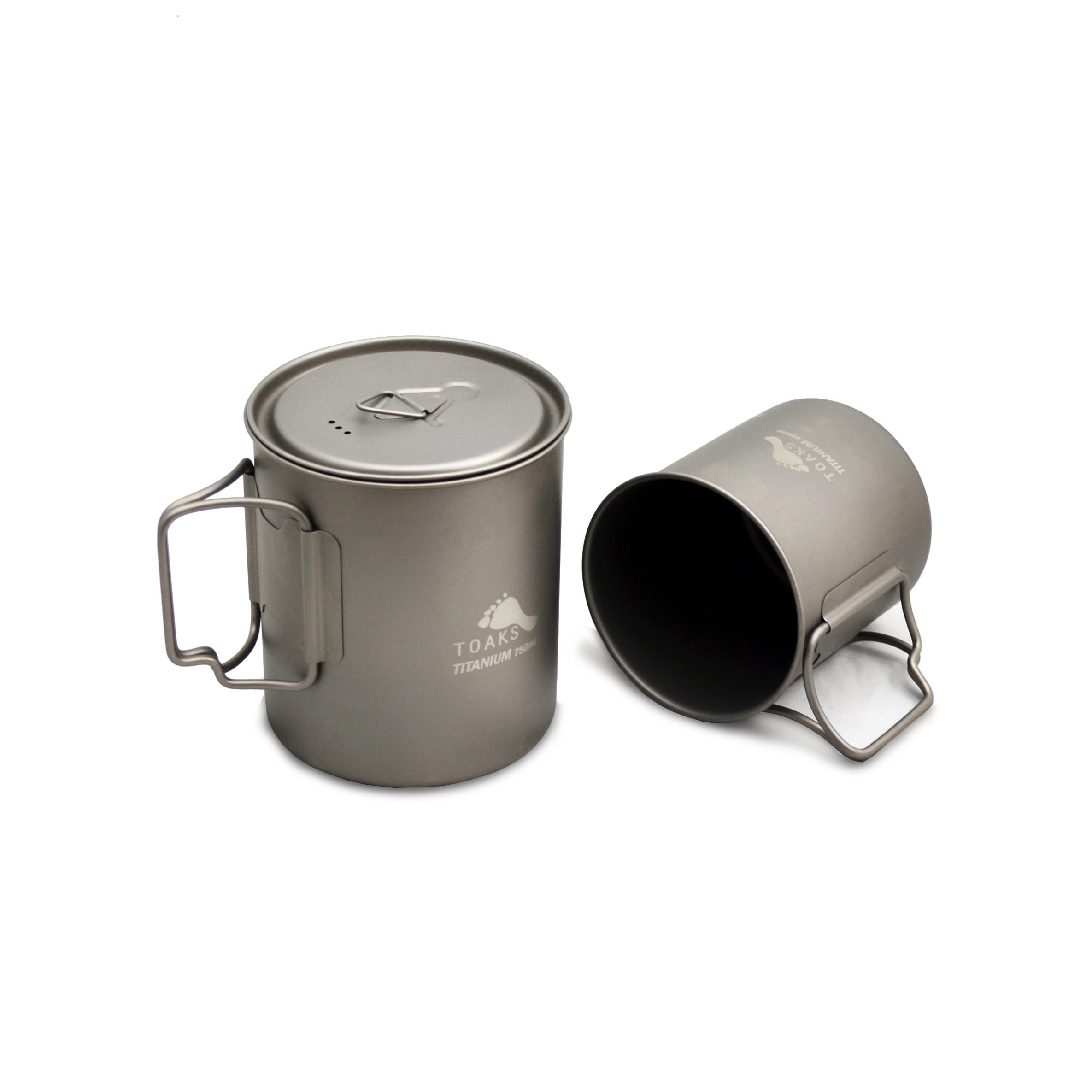 Gobelet En Titane Pour Camping – 450ml / 750ml – Gris Gunmetal – Avec Sac