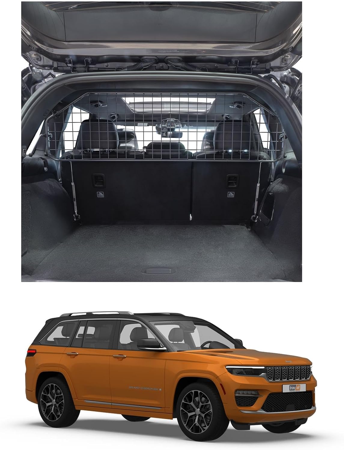 Travall Dog Barrier for Jeep Grand Cherokee (2021+) — Heavy Duty Steel Mesh Trunk Divider