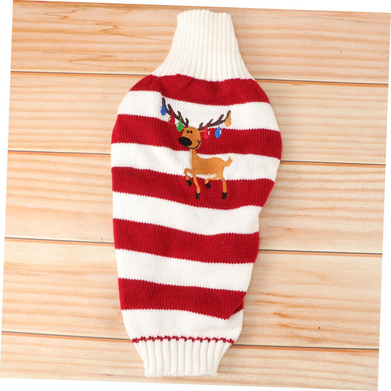 Levemolo Hundepullover mit Elchmuster für Haustiere Rot aus Acrylfasern Ärmellos Hält Warm Hundekleidung für Winterliche Weihnachtsfeier