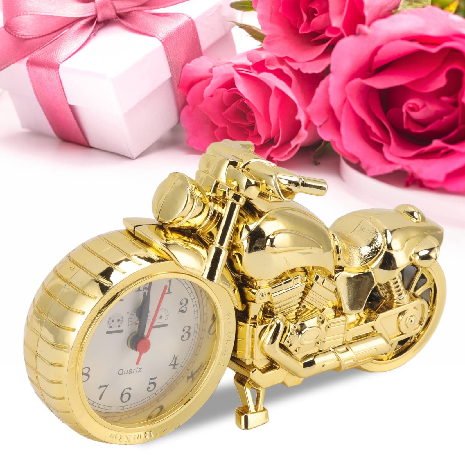 オートバイモデル　ゴールド　目覚まし時計 Amazon.co.jp: 置時計 バイク目覚まし時計 オートバイの形