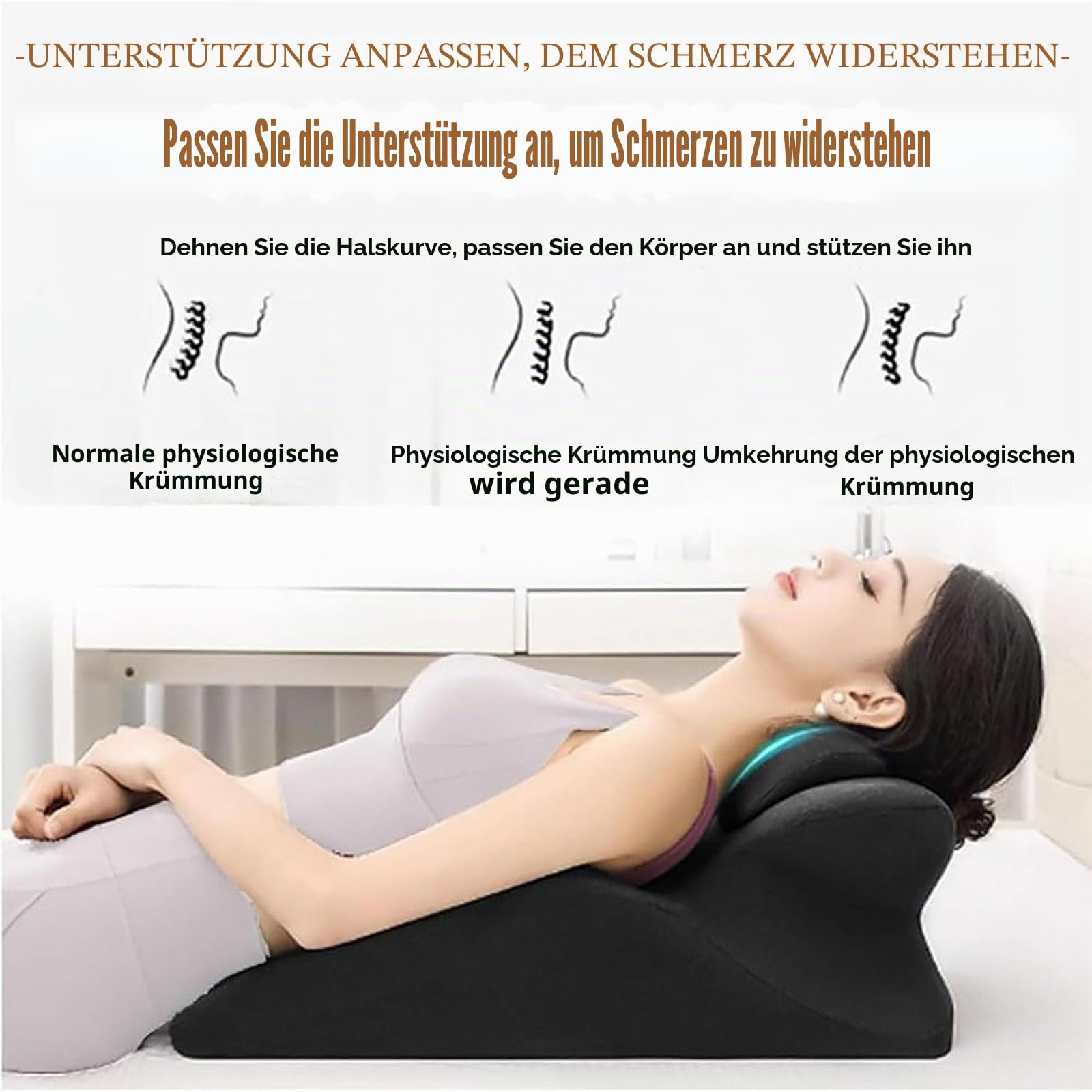 Arcova Sweet Spot Pillow - 27° Perfect Angle Memory Foam Wedge Cushion, Chiro Monk Couple Pillow, Keep the Passion Alive All Night, Enhances Experience for All Postures (Black)