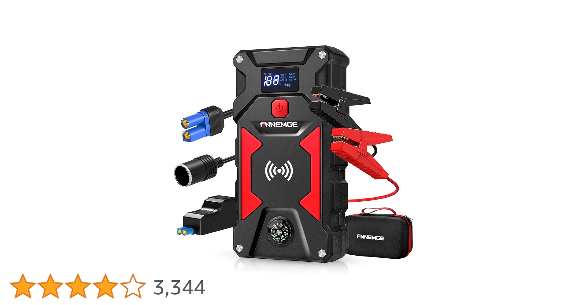 Amazon | FNNEMGE ジャンプスターター電流6000A 26800mAh