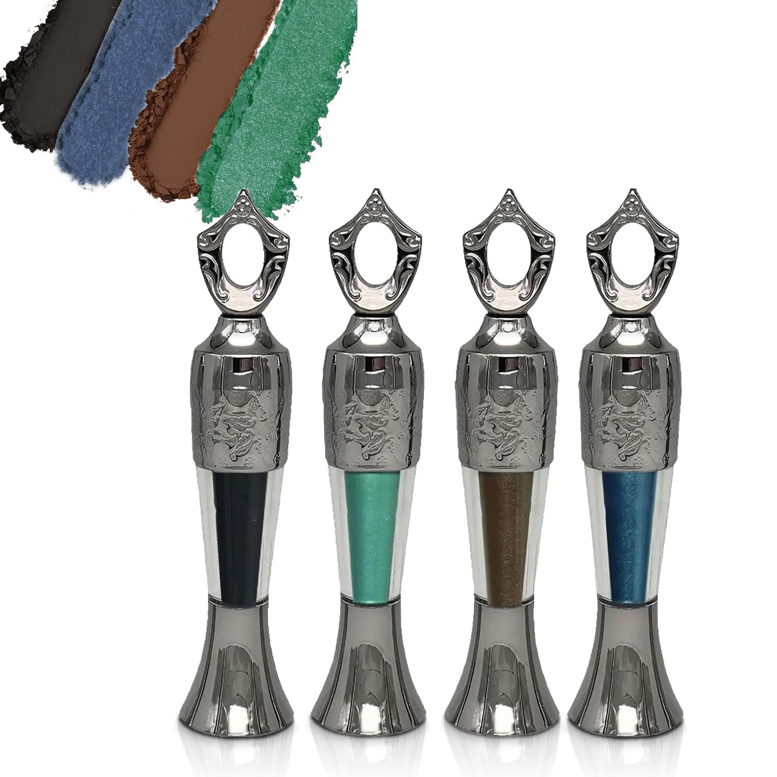 Sheda Powder Liner - Handmade Natural Eyeliner in Long-Lasting, Intense Colors, Smudge-Proof (4pcs)