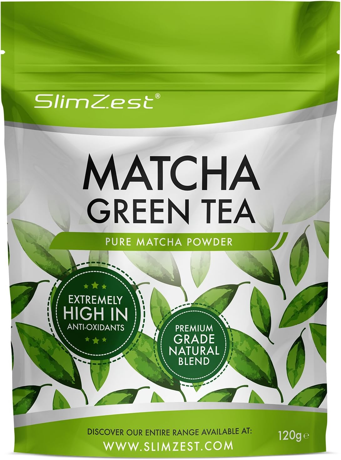 Matcha Green Tea Powder - Premium, Fine Ground, Lump-Free, 120g Resealable Pouch - Rich Flavour, Add to Water, Juice or Smoothies - Vegan, Trusted UK Brand