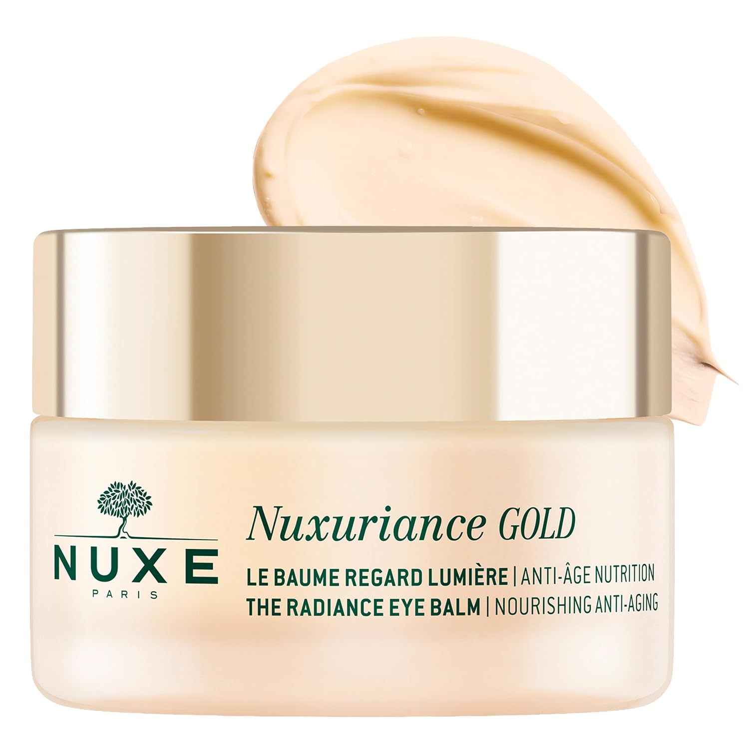 Nuxe Nuxuriance Gold Radiance Eye Balm, Anti-Aging, Firming Eye Contour Hydration with Hyaluronic Acid & Botanical Extracts, 0.51 Fl Oz