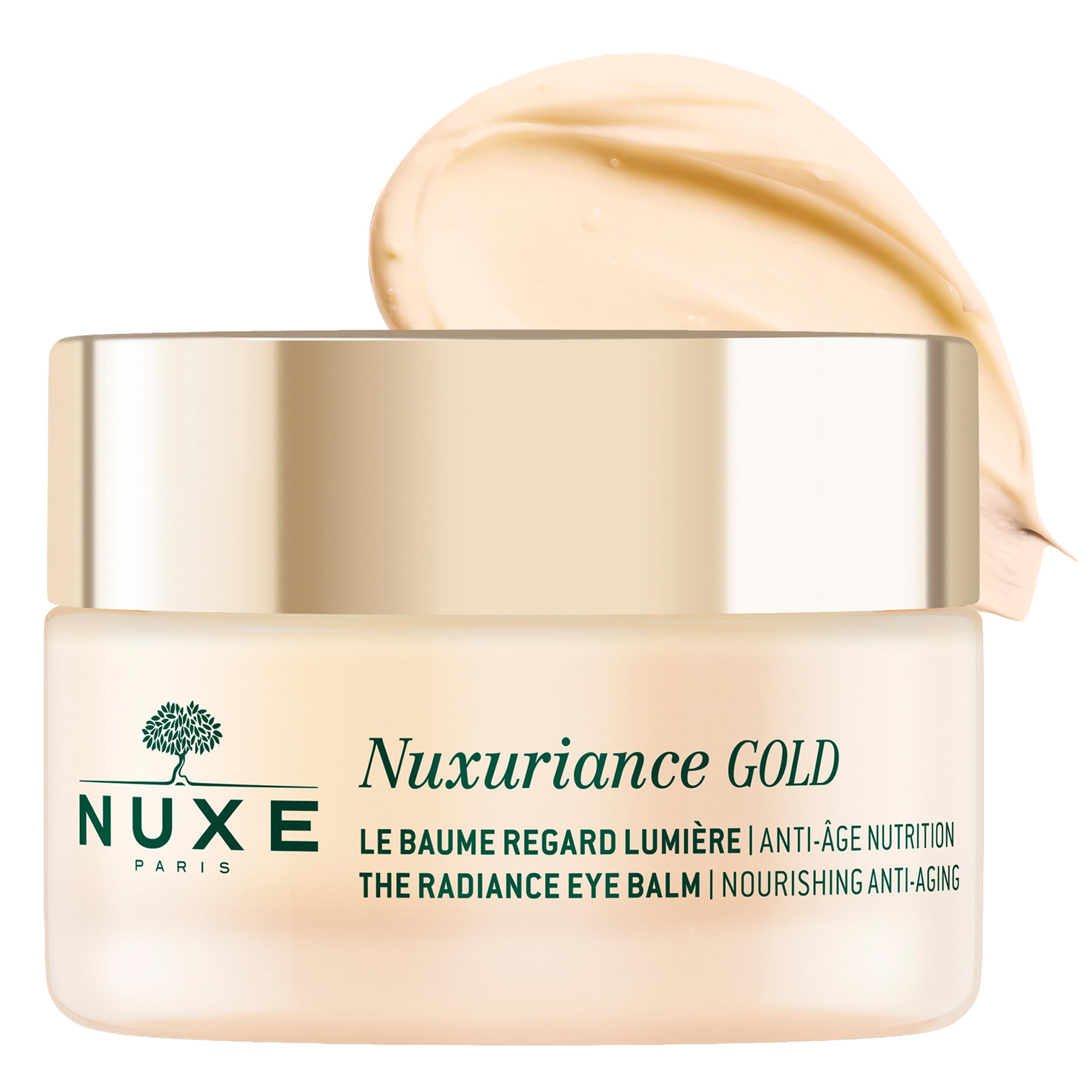 Nuxuriance Gold Radiance Eye Balm, Anti-Aging, Firming Eye Contour Hydration with Hyaluronic Acid & Botanical Extracts, 0.51 Fl Oz