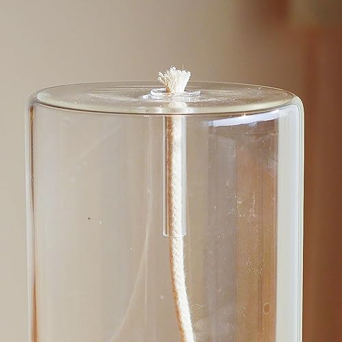 Miniatura 4 de 5 piezas de soporte de tubo de vidrio de repuesto de mechas de algodón con soporte de tubo de vidrio y embudo de lubricación para lámpara de aceite