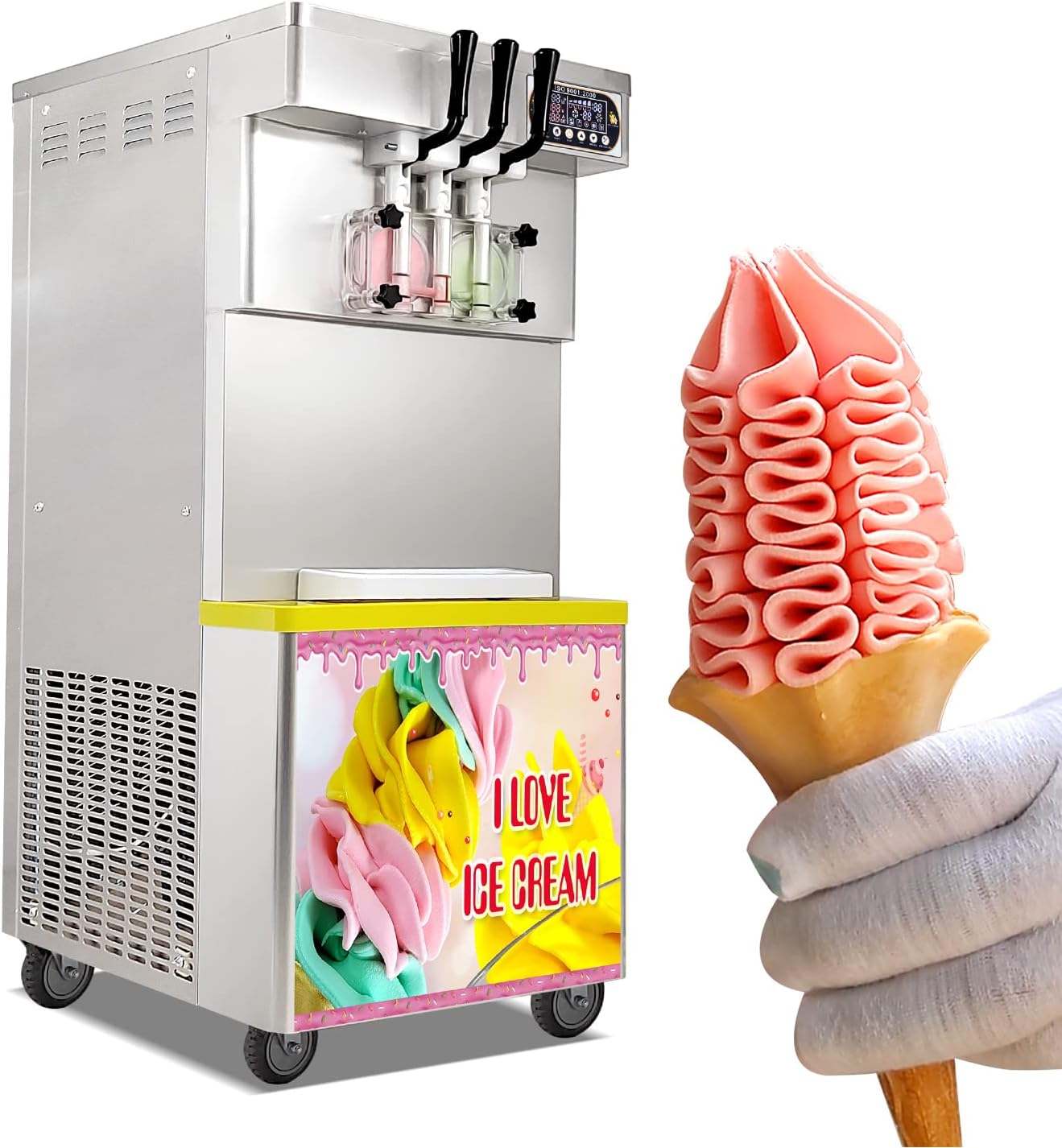 Kolice ETL Certificate Commercial Yogurt 3 Flavors Soft Serve Ice Cream