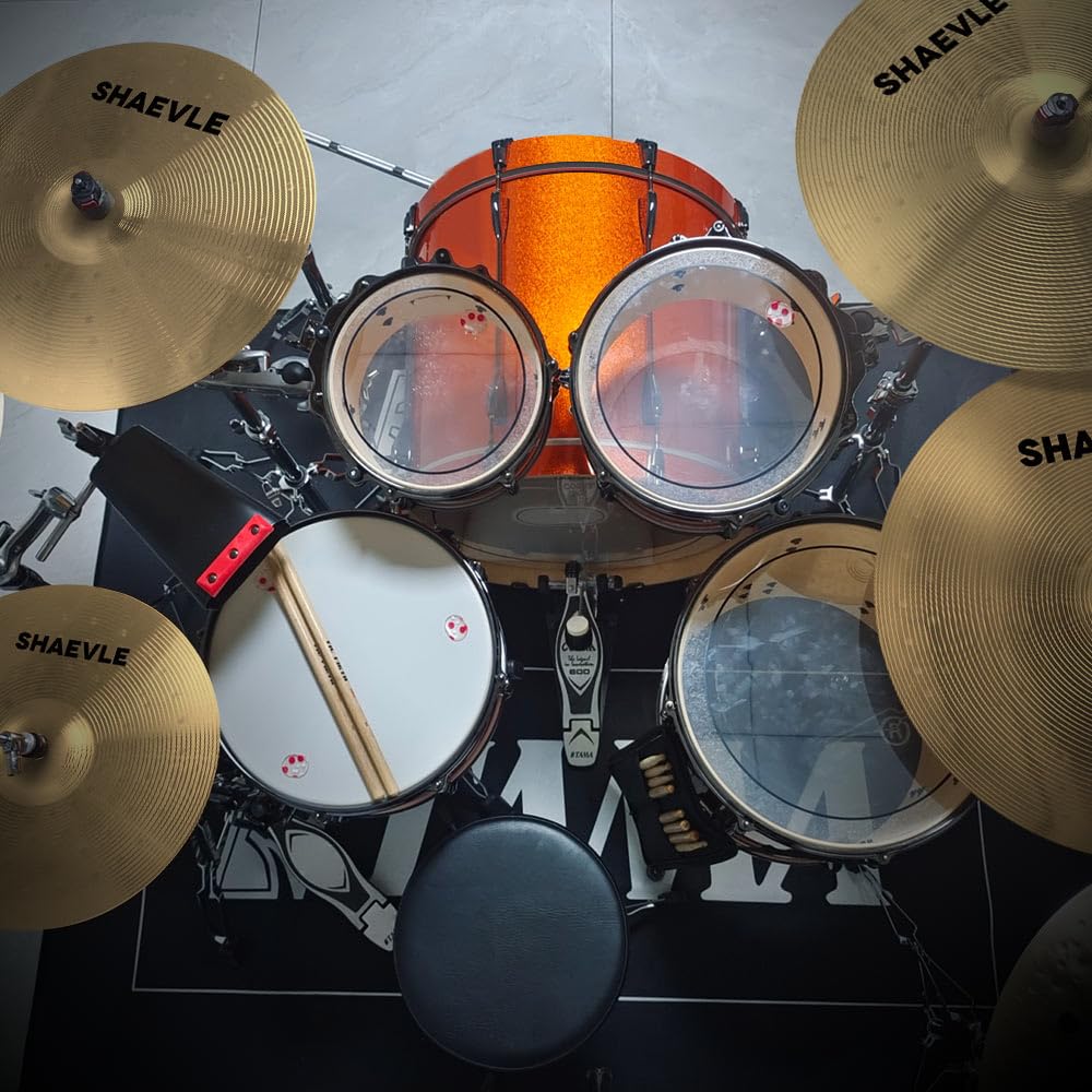 Cymbal Pack, 5 Pieces Alloy Cymbals Drum Set, Cymbals for Drum Set Includes 14"/16"/18"/20" Cymbals, Golden