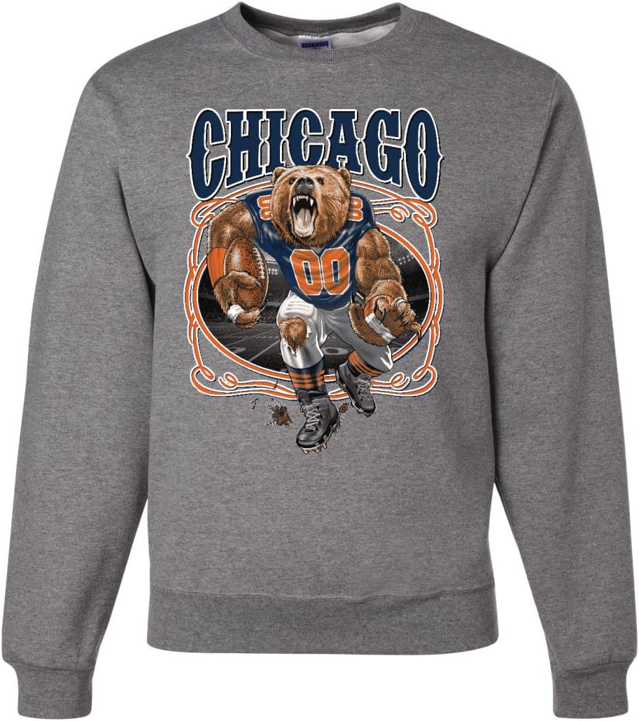 Wild Bobby Chicago Fan | CHI Fantasy Football Sports Unisex Crewneck Sweatshirt Large Navy-chicago-05