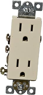 Morris 82015 Decorative Duplex Receptacle, 15 Amp Current, 125V, Ivory