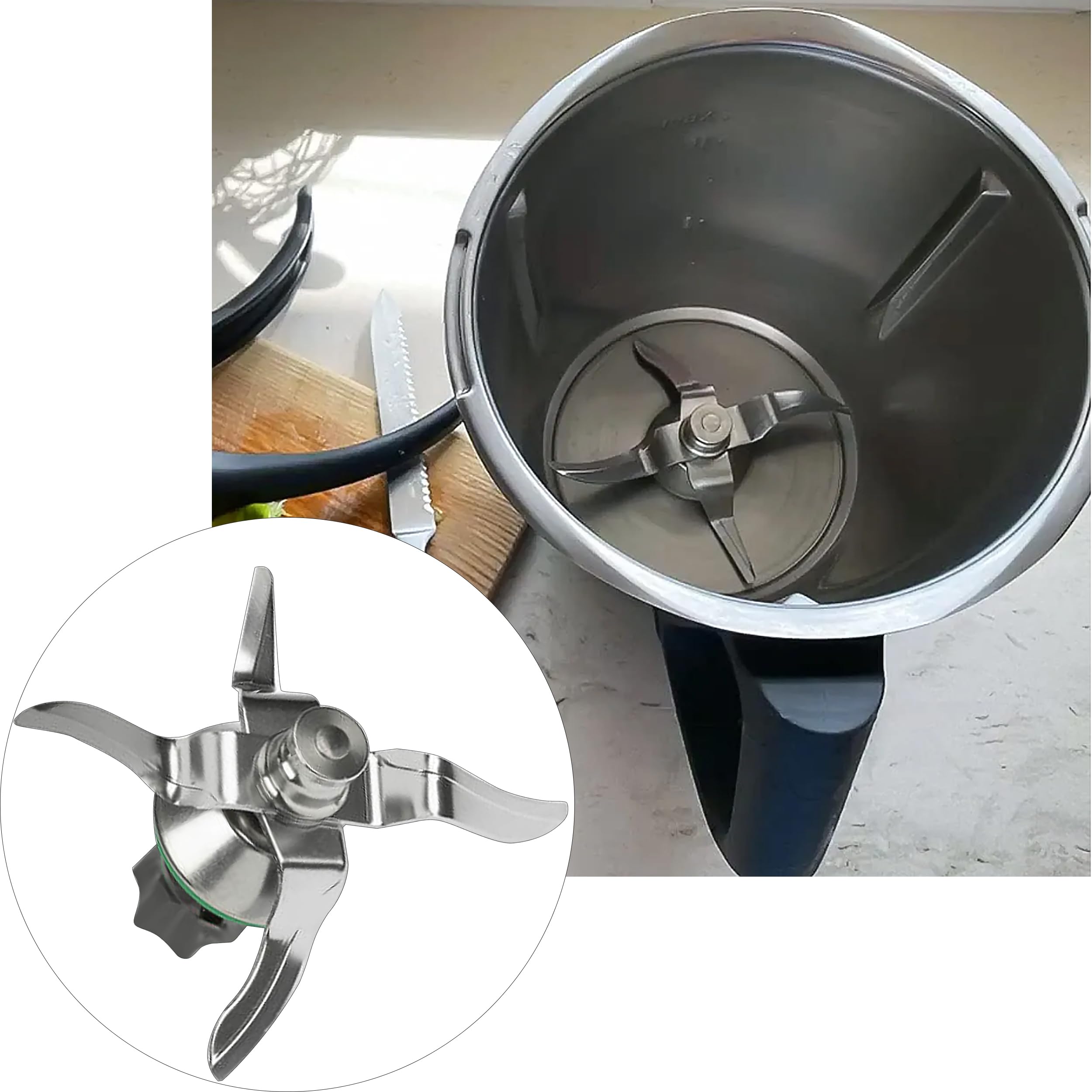 Gruppo Lame Per Vorwerk Thermomix TM5 E TM6 - Acciaio Inox, Per Tritare Carne E Verdure - Foto 5