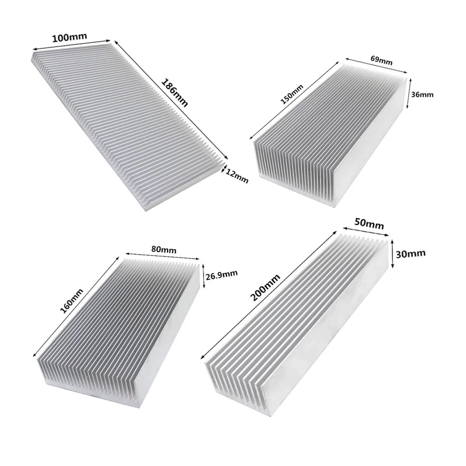 Dispositivo di Raffreddamento del dissipatore Calore radiatore in Alluminio estruso for la dissipazione Circuito Integrato LCD Chip elettronico LED(150x69x36mm)
