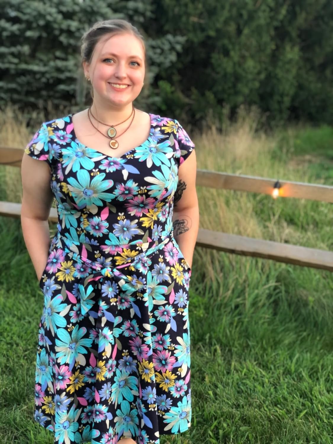 Kingfancy Women Vintage 1950s Dress Retro Cocktail Party Swing Dresses with Cap Sleeves - Image 6