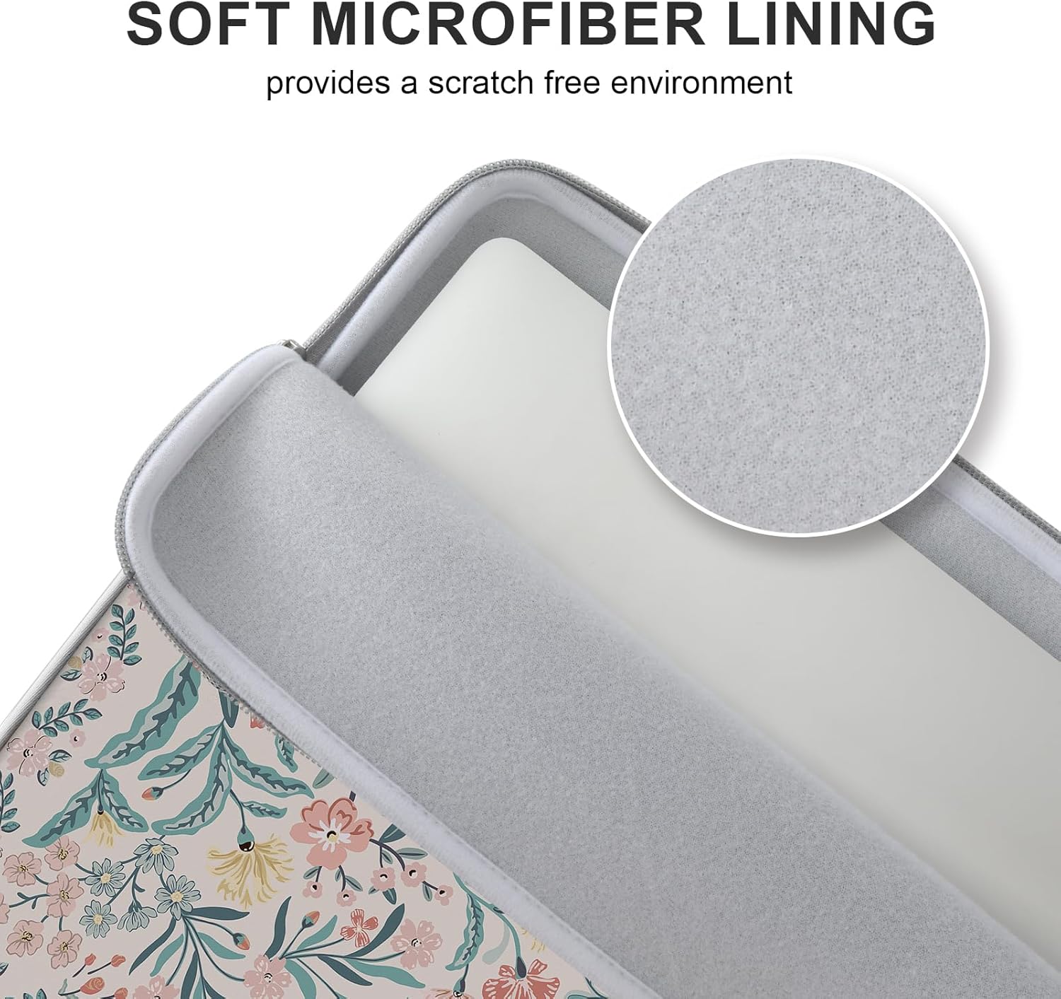 iCasso Laptop Sleeve 13 inch for MacBook Air 13-13.6 inch, Cute Laptop case for MacBook Pro 13 inch, Slim Protective Travel Carrying Case for MacBook Pro 14 inch, Computer Mats for Desktop,Pink Floral