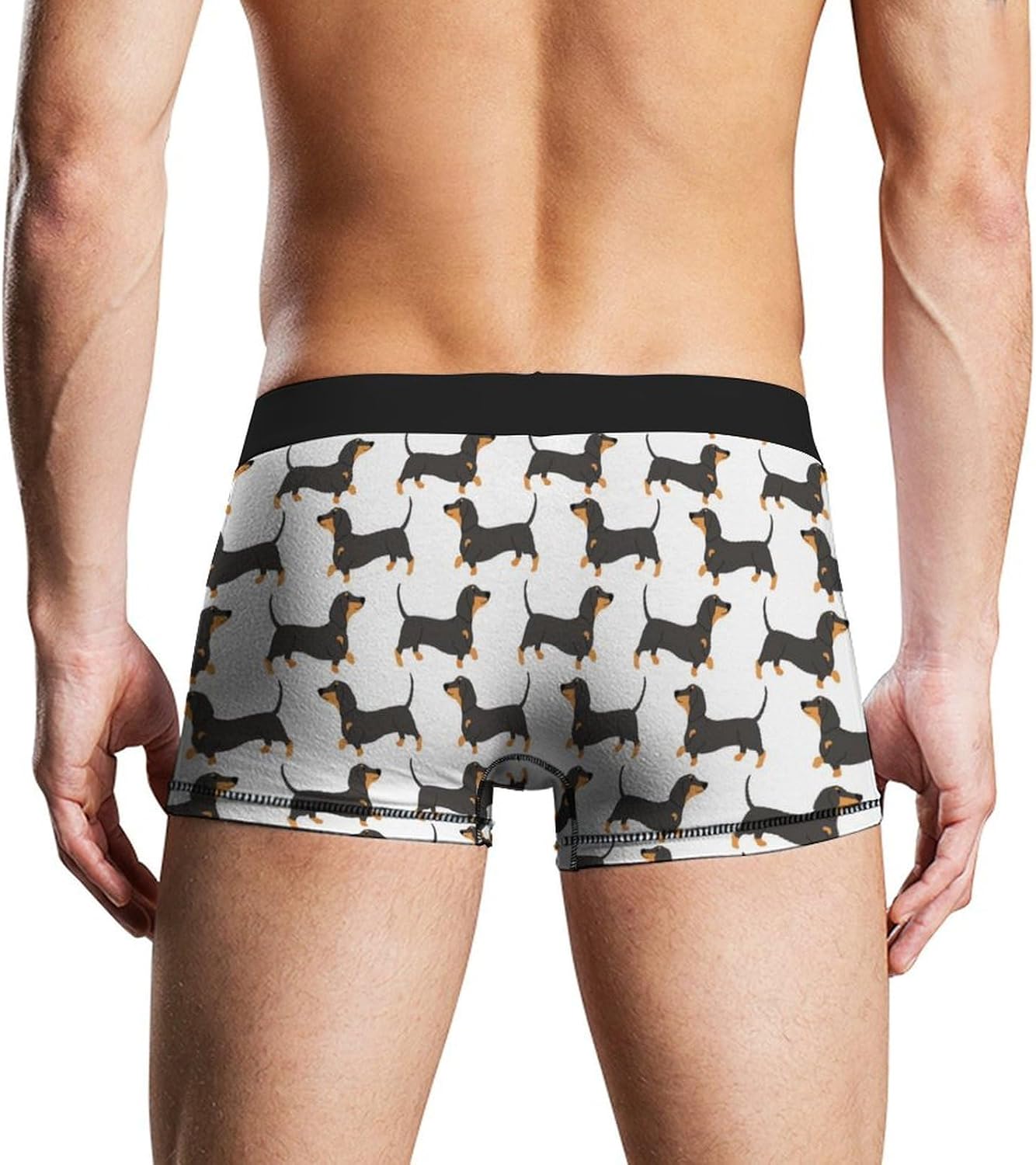 Dachshund in Action Men's Underwear Soft Novelty Boxer Briefs Underpants Shorts Trunks