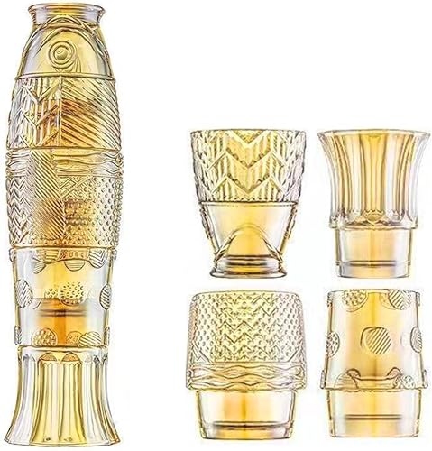 Koi - Vasos de pescado apilables, vasos de bebida de colores, vaso apilable, cristalería náutica para bebidas, vasos en forma de pez para decoración