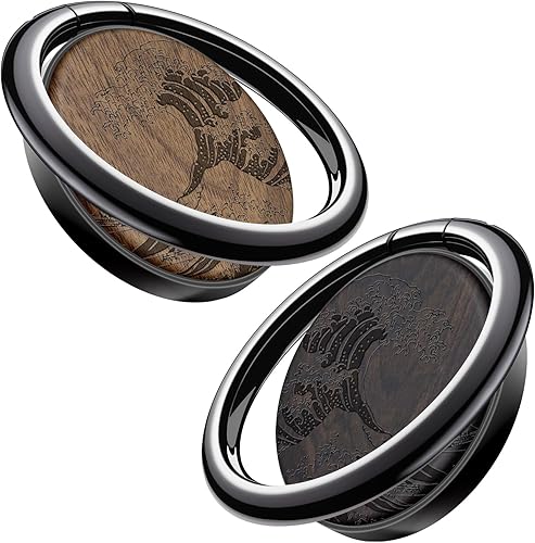 Miniatura 8 de Carveit Soporte de madera para teléfono celular, soporte de dedo con gancho de agarre de metal, soporte para teléfono compatible con Galaxy S23