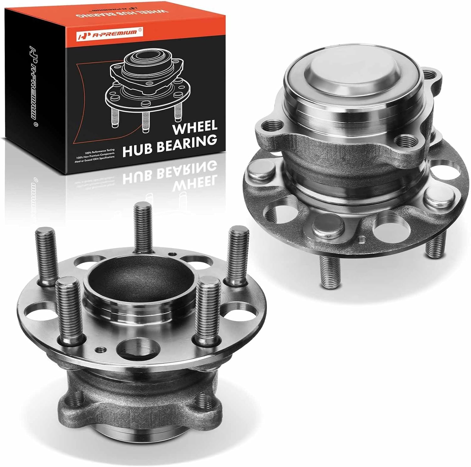 A-Premium 2 x Rear Wheel Bearing and Hub Assembly with 5-Lug Compatible with Honda Accord 2014-2020, FWD Only