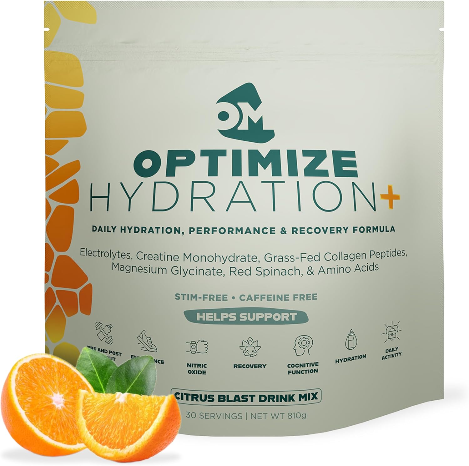 Optimize Minerals Citrus Blast Hydration | All in-One Supplement Pack, Ionic Trace Mineral Blend, Electrolyte and Micronutrient Support