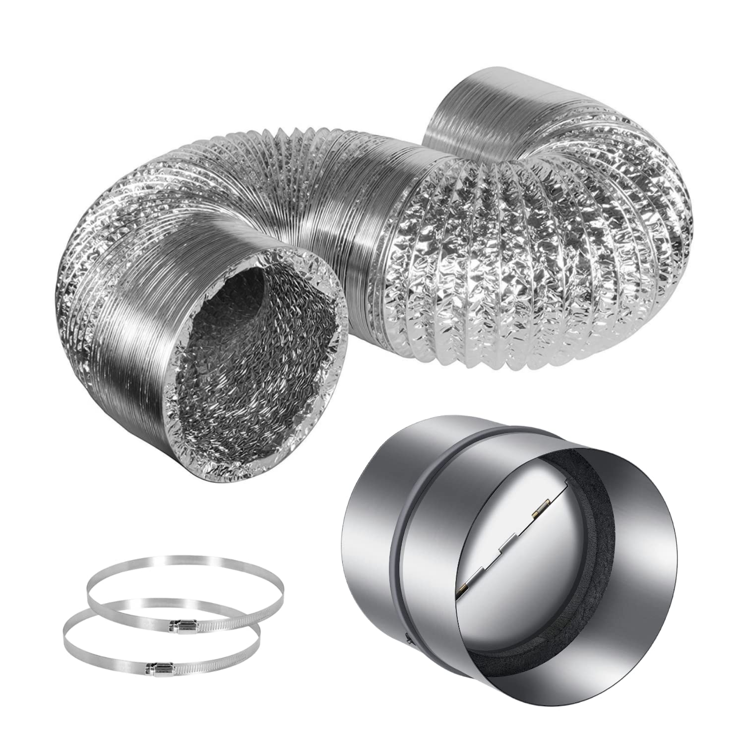 Buy iPower 8 Feet NonInsulated Flex Air Aluminum Ducting and 6 Inch