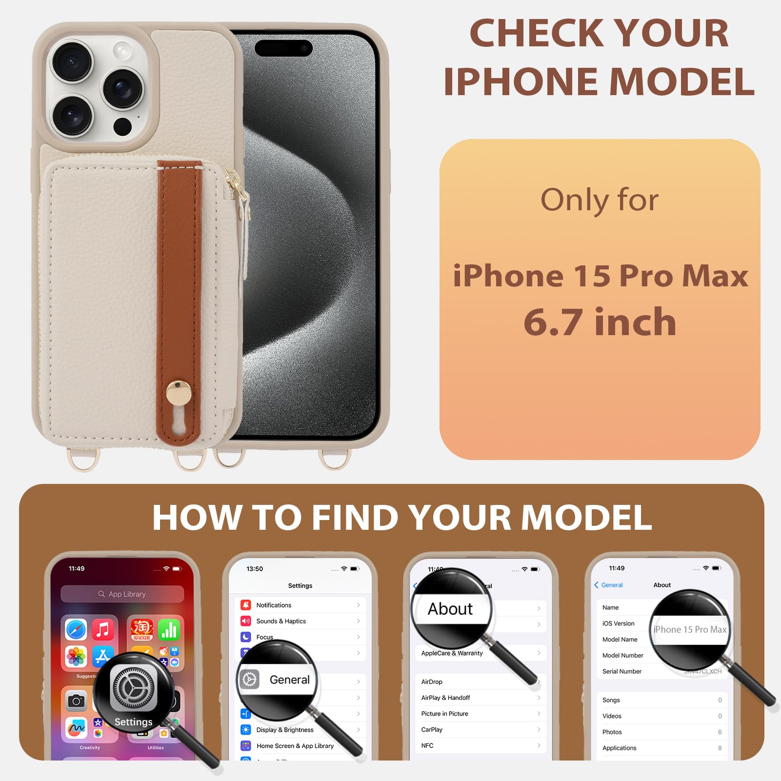 iPhone 15 Pro Max 512GB ケース付き Amazon.com: LAMEEKU for iPhone 15 Pro Max Wallet Case with Credit