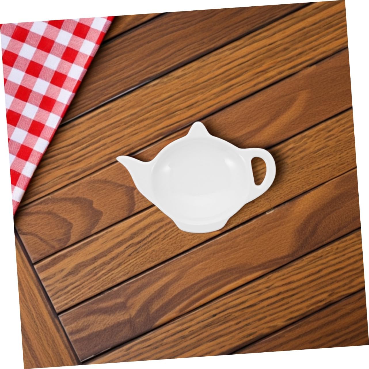 3pcs Tea Bag Holders Set Ceramic Teapot Shaped Coasters Saucer Ladle Rest for Snack Bowl Dipping Dish