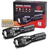 Esgofo LED Flashlights 2 Pack Bright Powerful EDC Handheld Flash Lights, High Lumens Pocket Linterna, 5 Modes, Waterproof, for Gift Survival Emergency Camping
