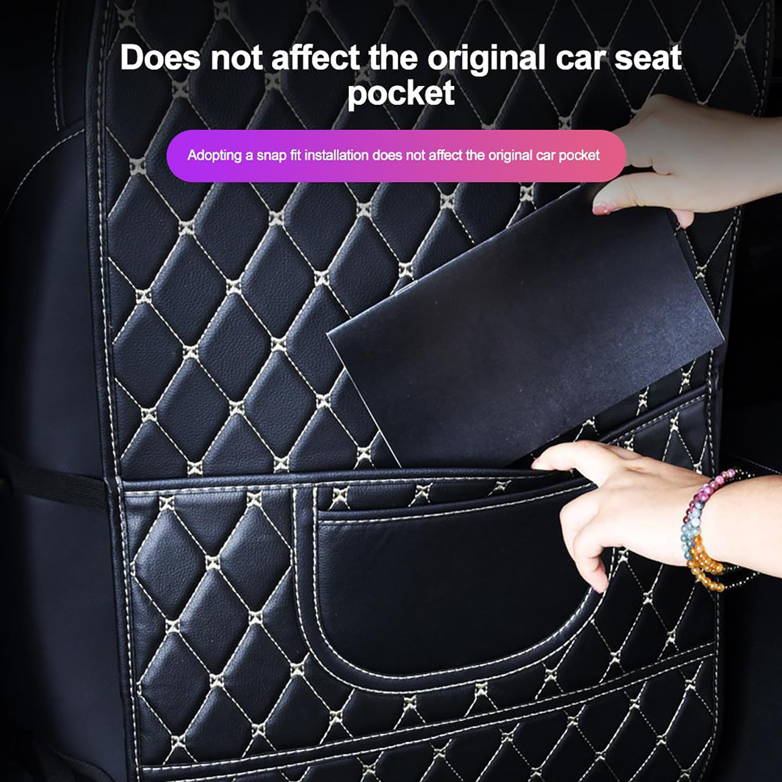 2 Piezas Protector Respaldo Asiento Coche para Seat Leon Ⅳ Sportstourer (Estate) 2020 2021 2022, Almohadillas Antipatadas de Asiento de Coche con Organizador,L-Pink