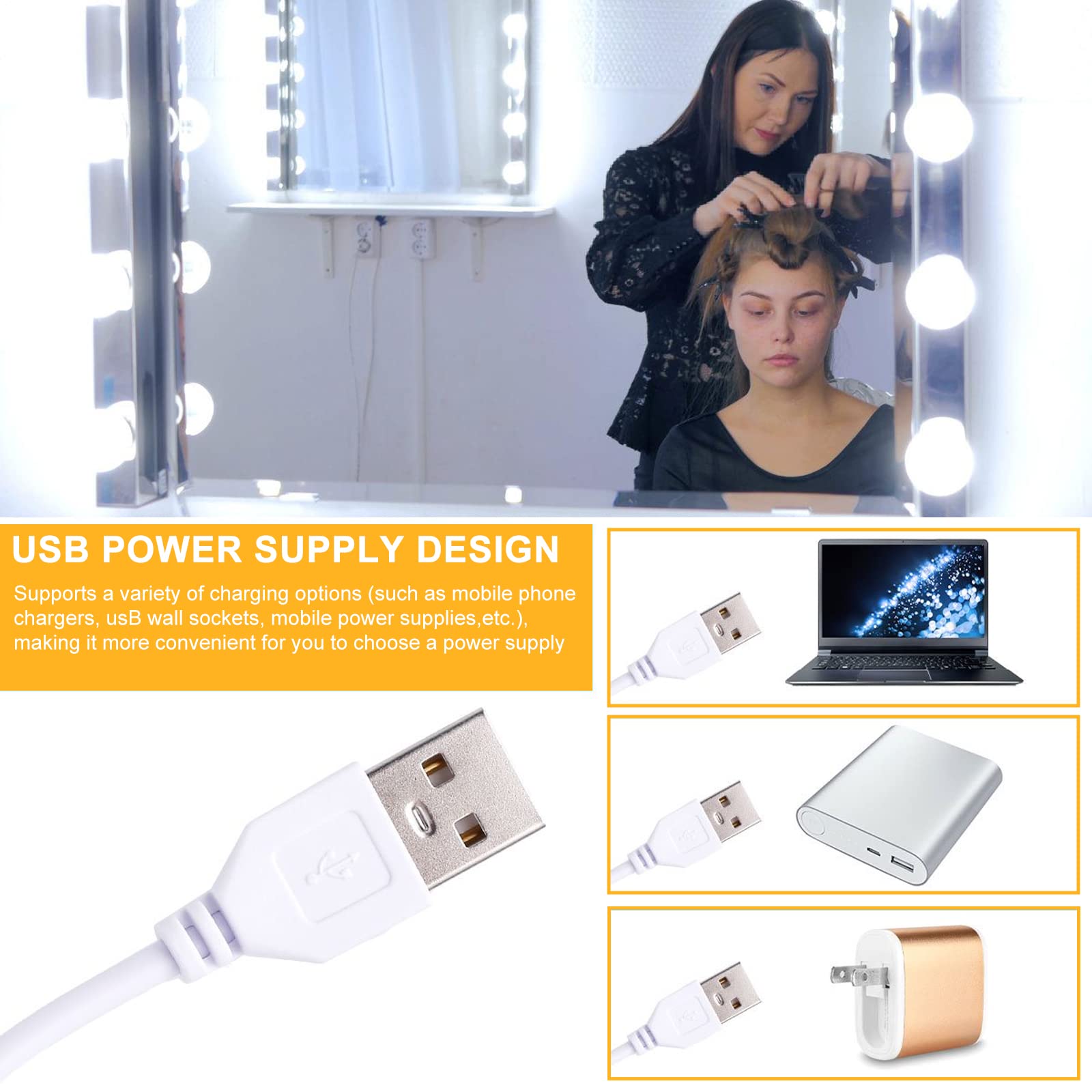 YOYIAG LED Vanity Mirror Lights: Vanity Lights for Mirror with 12 Dimmable Led Light Bulbs 3 Color Modes - Image 4